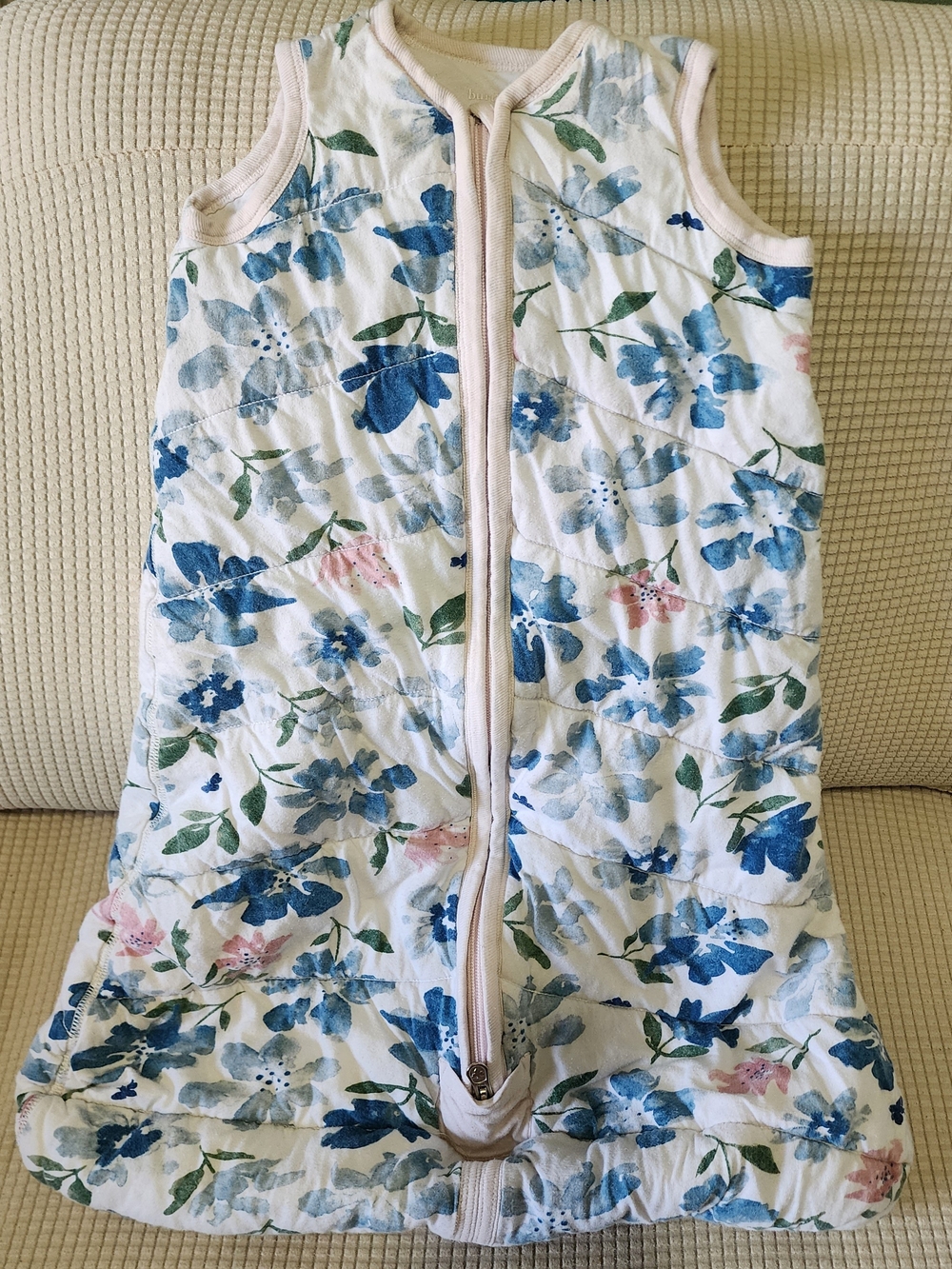 Burt's Bees Baby Blue Floral Sleeveless Sleep Sack 6-12 M
